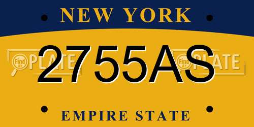 2755AS New York License Plate