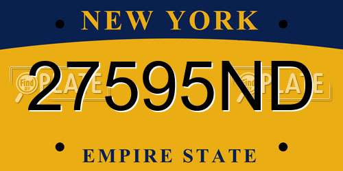 27595ND New York License Plate