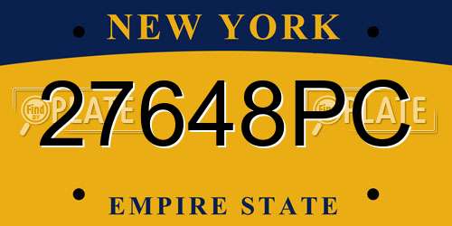 27648PC New York License Plate