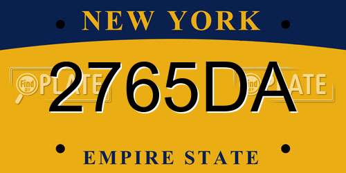 2765DA New York License Plate