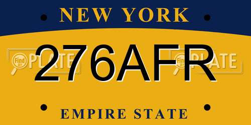 276AFR New York License Plate