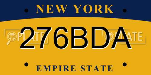 276BDA New York License Plate