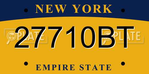 27710BT New York License Plate