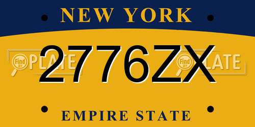2776ZX New York License Plate