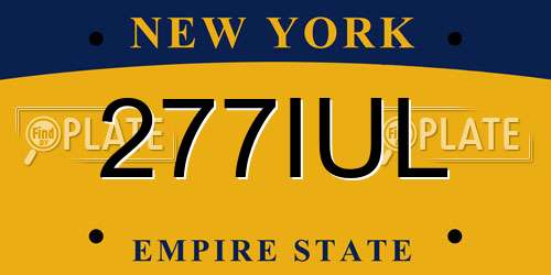 277IUL New York License Plate