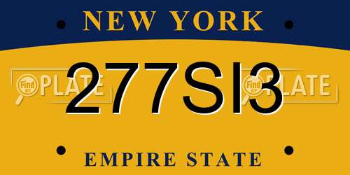 277SI3 New York License Plate