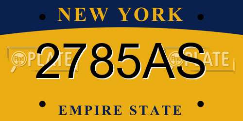 2785AS New York License Plate