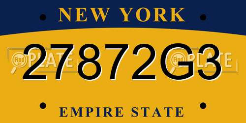 27872G3 New York License Plate