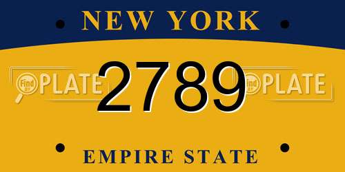 2789 New York License Plate