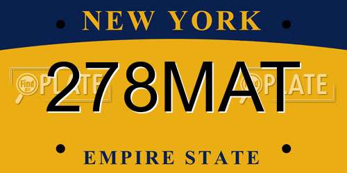 278MAT New York License Plate