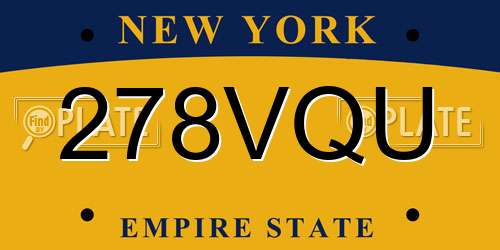 278VQU New York License Plate
