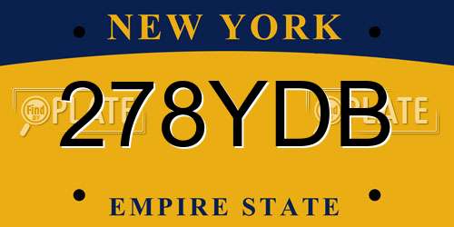 278YDB New York License Plate