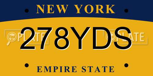 278YDS New York License Plate