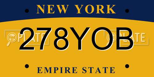 278YOB New York License Plate
