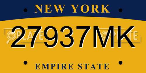 27937MK New York License Plate