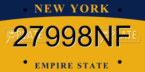 27998NF New York License Plate