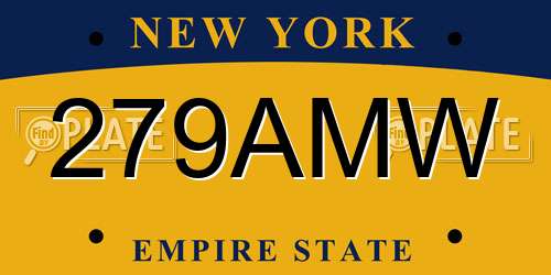 279AMW New York License Plate