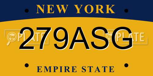 279ASG New York License Plate