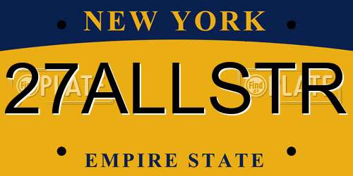 27ALLSTR New York License Plate