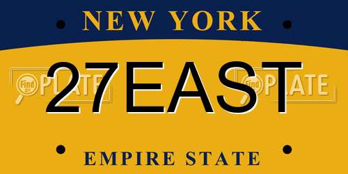 27EAST New York License Plate
