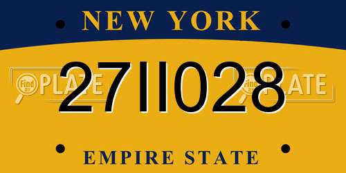 27II028 New York License Plate