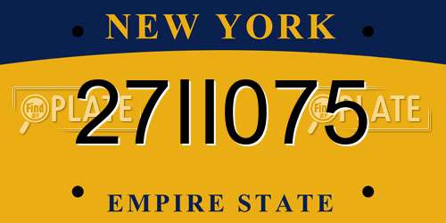 27II075 New York License Plate