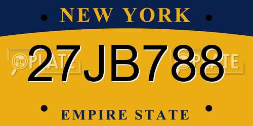 27JB788 New York License Plate
