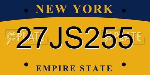 27JS255 New York License Plate