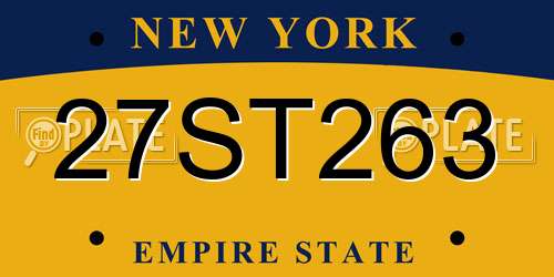 27ST263 New York License Plate