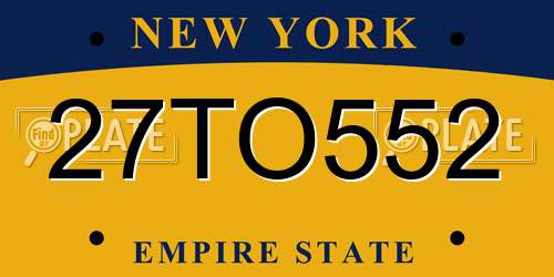 27TO552 New York License Plate