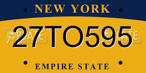 27TO595 New York License Plate