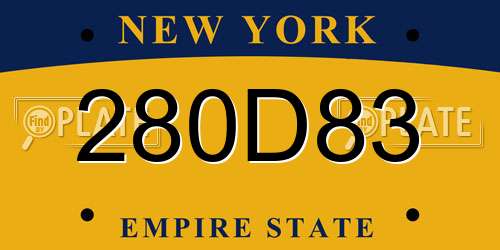 280D83 New York License Plate