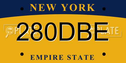 280DBE New York License Plate