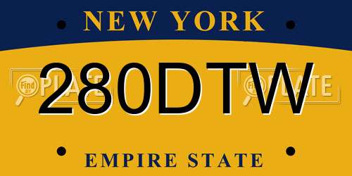 280DTW New York License Plate