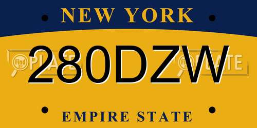 280DZW New York License Plate