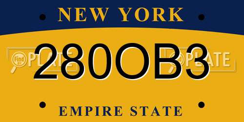 280OB3 New York License Plate