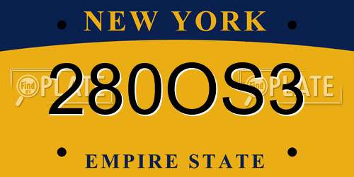 280OS3 New York License Plate