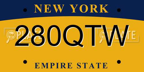 280QTW New York License Plate