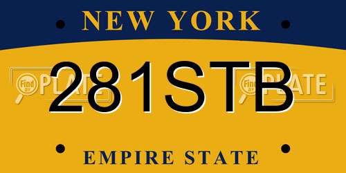 281STB New York License Plate