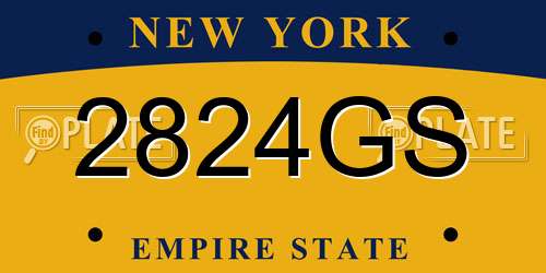 2824GS New York License Plate