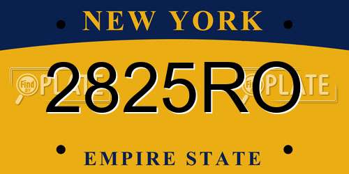 2825RO New York License Plate