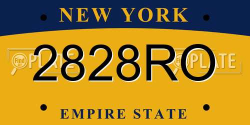 2828RO New York License Plate