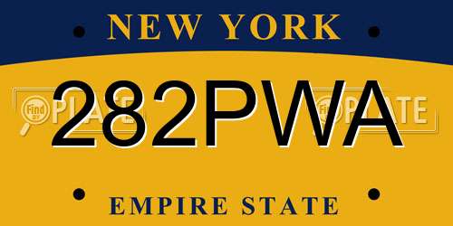 282PWA New York License Plate