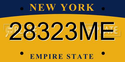 28323ME New York License Plate