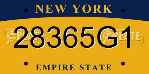 28365G1 New York License Plate