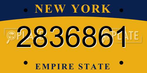 2836861 New York License Plate