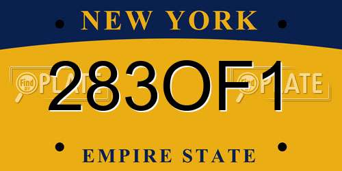 283OF1 New York License Plate