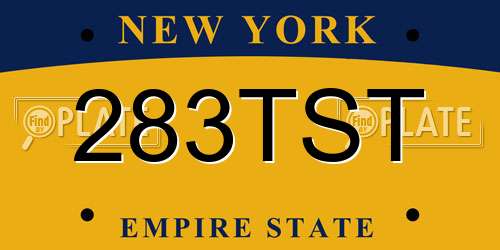 283TST New York License Plate