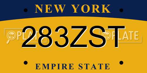283ZST New York License Plate