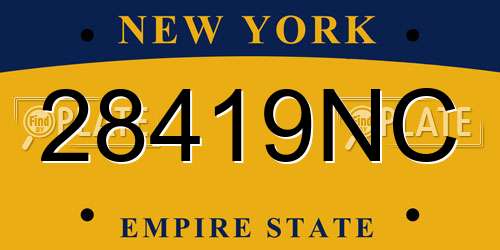 28419NC New York License Plate